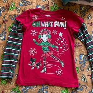 Girls' Red 'Oh, What Fun!' Long-Sleeve Holiday Tee